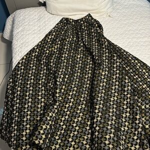 Black, gray and gold a line skirt,